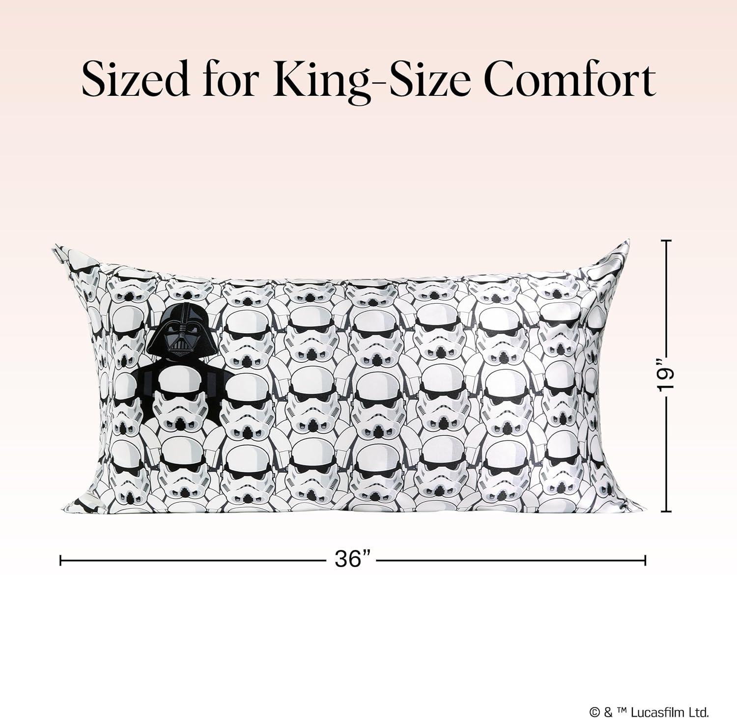 imageKitsch Wonder Woman Believe in Wonder Satin Pillowcase with Zipper Softer Than Silk Luxury Cooling Pillowcase for Hair ampamp Skin Wrinkle Prevention King Size 19X36Darth Vader Stormtroopers