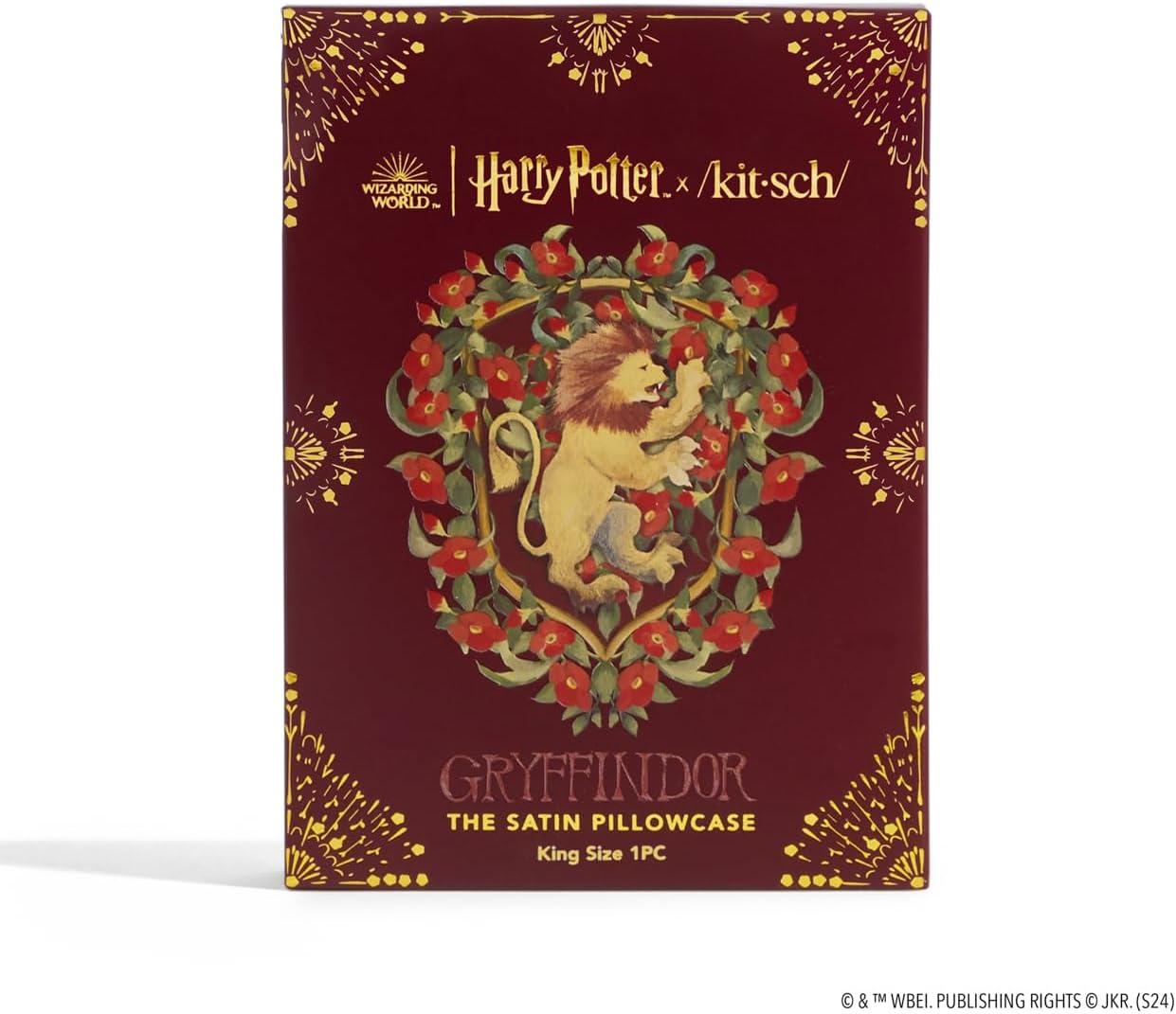 imageKitsch Wonder Woman Believe in Wonder Satin Pillowcase with Zipper Softer Than Silk Luxury Cooling Pillowcase for Hair ampamp Skin Wrinkle Prevention King Size 19X36Harry Potter Gryffindor