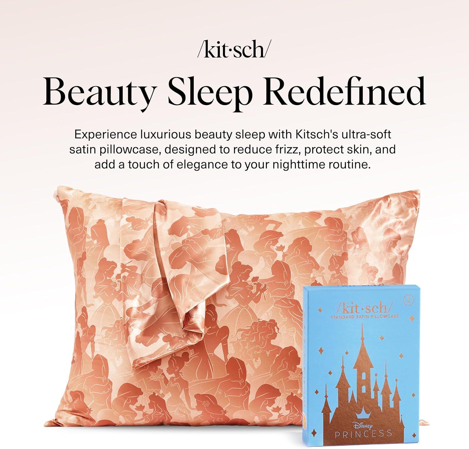 imageKitsch Wonder Woman Believe in Wonder Satin Pillowcase with Zipper Softer Than Silk Luxury Cooling Pillowcase for Hair ampamp Skin Wrinkle Prevention King Size 19X36Disney Princess