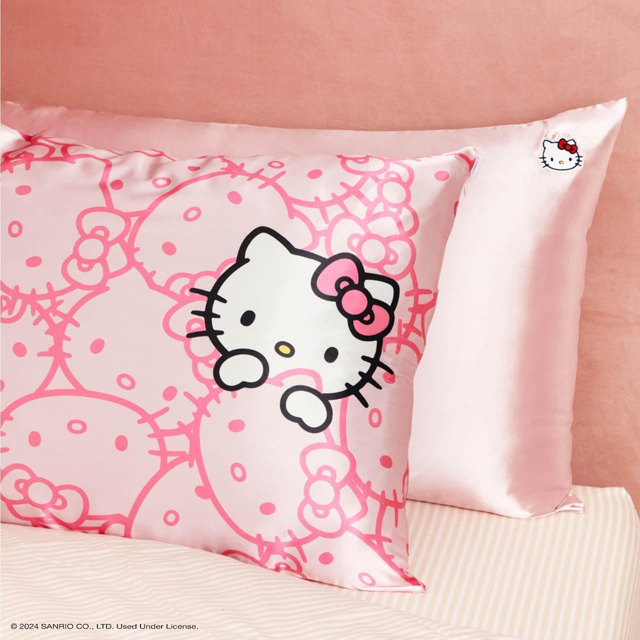 imageKitsch Wonder Woman Believe in Wonder Satin Pillowcase with Zipper Softer Than Silk Luxury Cooling Pillowcase for Hair ampamp Skin Wrinkle Prevention King Size 19X36Hello Kitty Pink Kitty Face