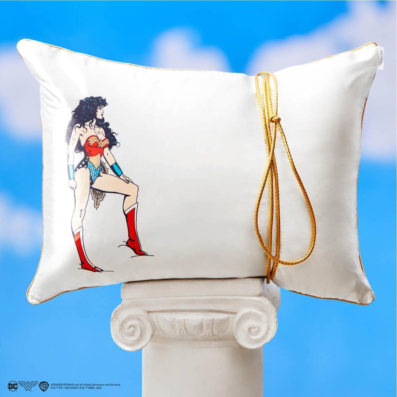imageKitsch Wonder Woman Believe in Wonder Satin Pillowcase with Zipper Softer Than Silk Luxury Cooling Pillowcase for Hair ampamp Skin Wrinkle Prevention King Size 19X36Wonder Woman Believe in Wonder