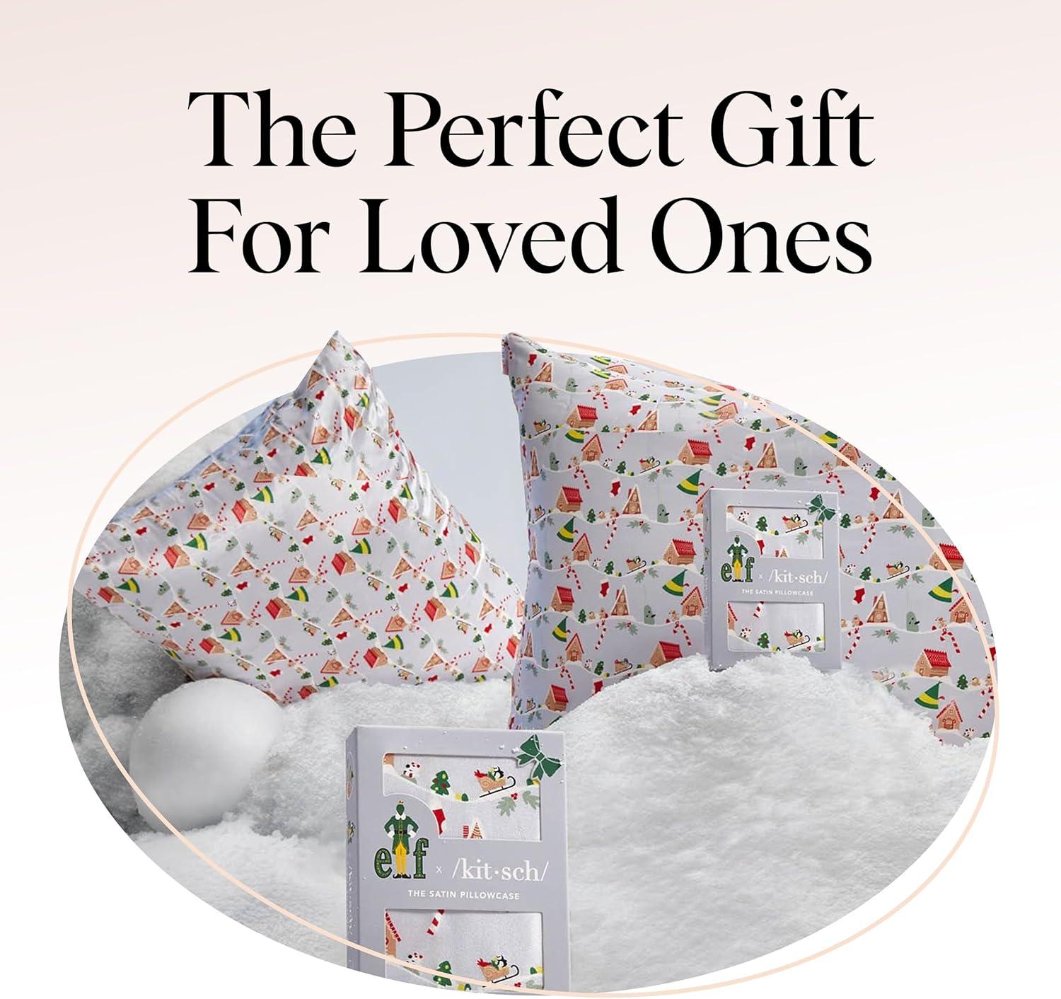 imageKitsch Wonder Woman Believe in Wonder Satin Pillowcase with Zipper Softer Than Silk Luxury Cooling Pillowcase for Hair ampamp Skin Wrinkle Prevention King Size 19X36Elf Periwinkle Christmas