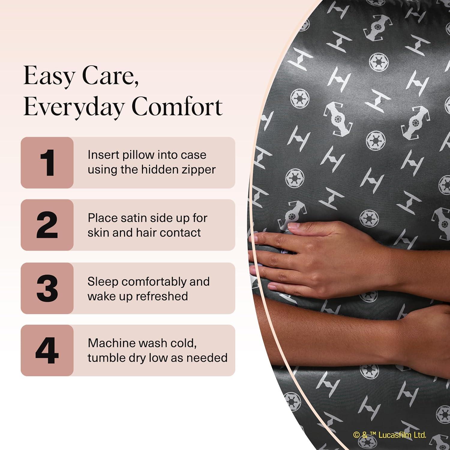 imageKitsch Wonder Woman Believe in Wonder Satin Pillowcase with Zipper Softer Than Silk Luxury Cooling Pillowcase for Hair ampamp Skin Wrinkle Prevention King Size 19X36Galactic Empire