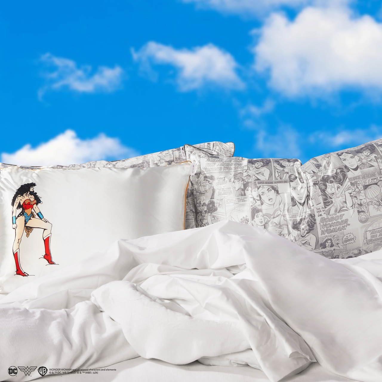 imageKitsch Wonder Woman Believe in Wonder Satin Pillowcase with Zipper Softer Than Silk Luxury Cooling Pillowcase for Hair ampamp Skin Wrinkle Prevention King Size 19X36Wonder Woman Believe in Wonder