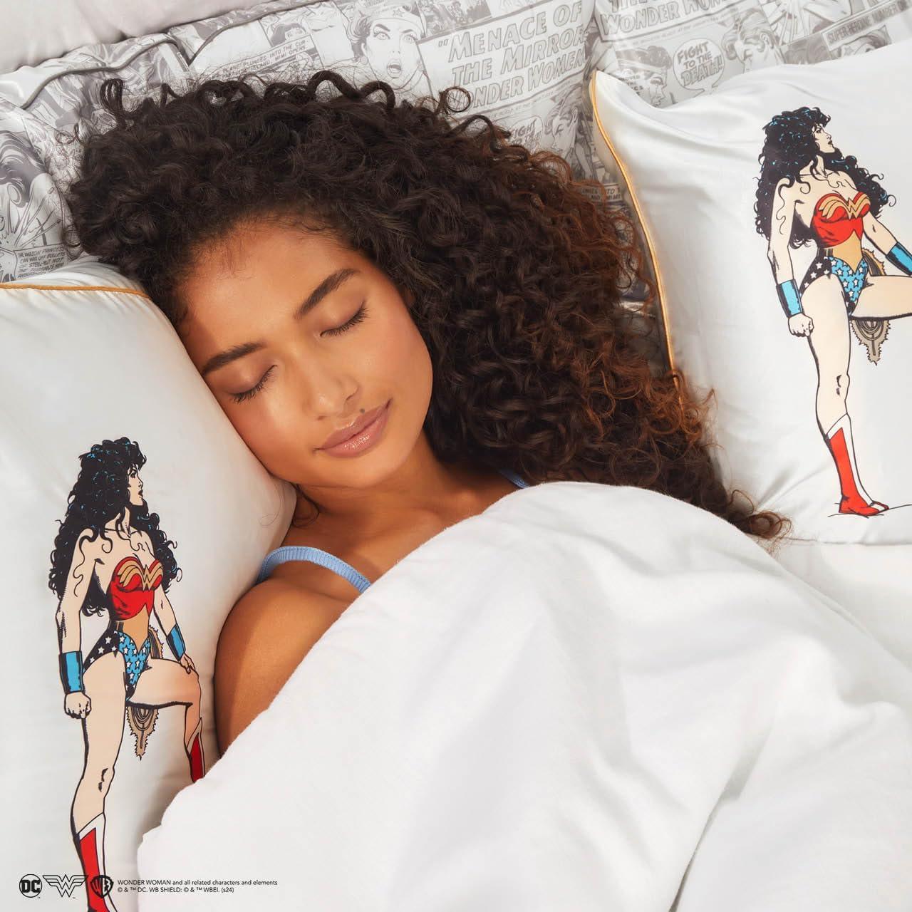 imageKitsch Wonder Woman Believe in Wonder Satin Pillowcase with Zipper Softer Than Silk Luxury Cooling Pillowcase for Hair ampamp Skin Wrinkle Prevention King Size 19X36Wonder Woman Believe in Wonder
