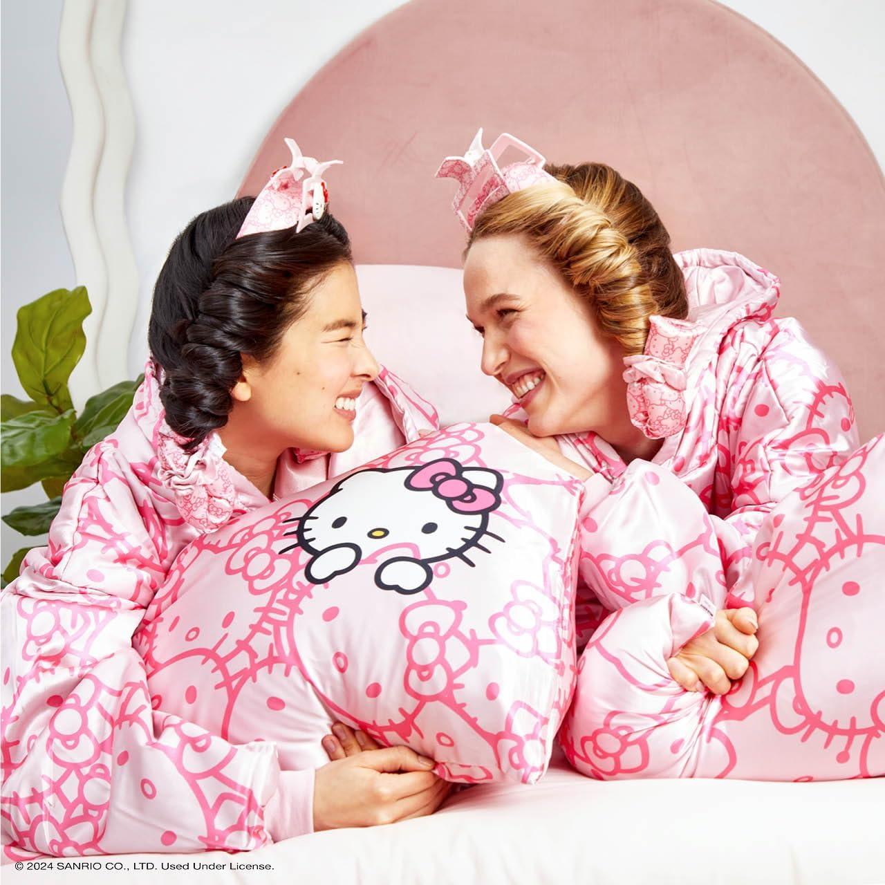 imageKitsch Wonder Woman Believe in Wonder Satin Pillowcase with Zipper Softer Than Silk Luxury Cooling Pillowcase for Hair ampamp Skin Wrinkle Prevention King Size 19X36Hello Kitty Pink Kitty Faces