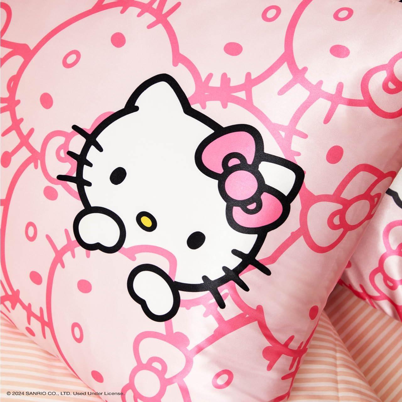 imageKitsch Wonder Woman Believe in Wonder Satin Pillowcase with Zipper Softer Than Silk Luxury Cooling Pillowcase for Hair ampamp Skin Wrinkle Prevention King Size 19X36Hello Kitty Pink Kitty Faces