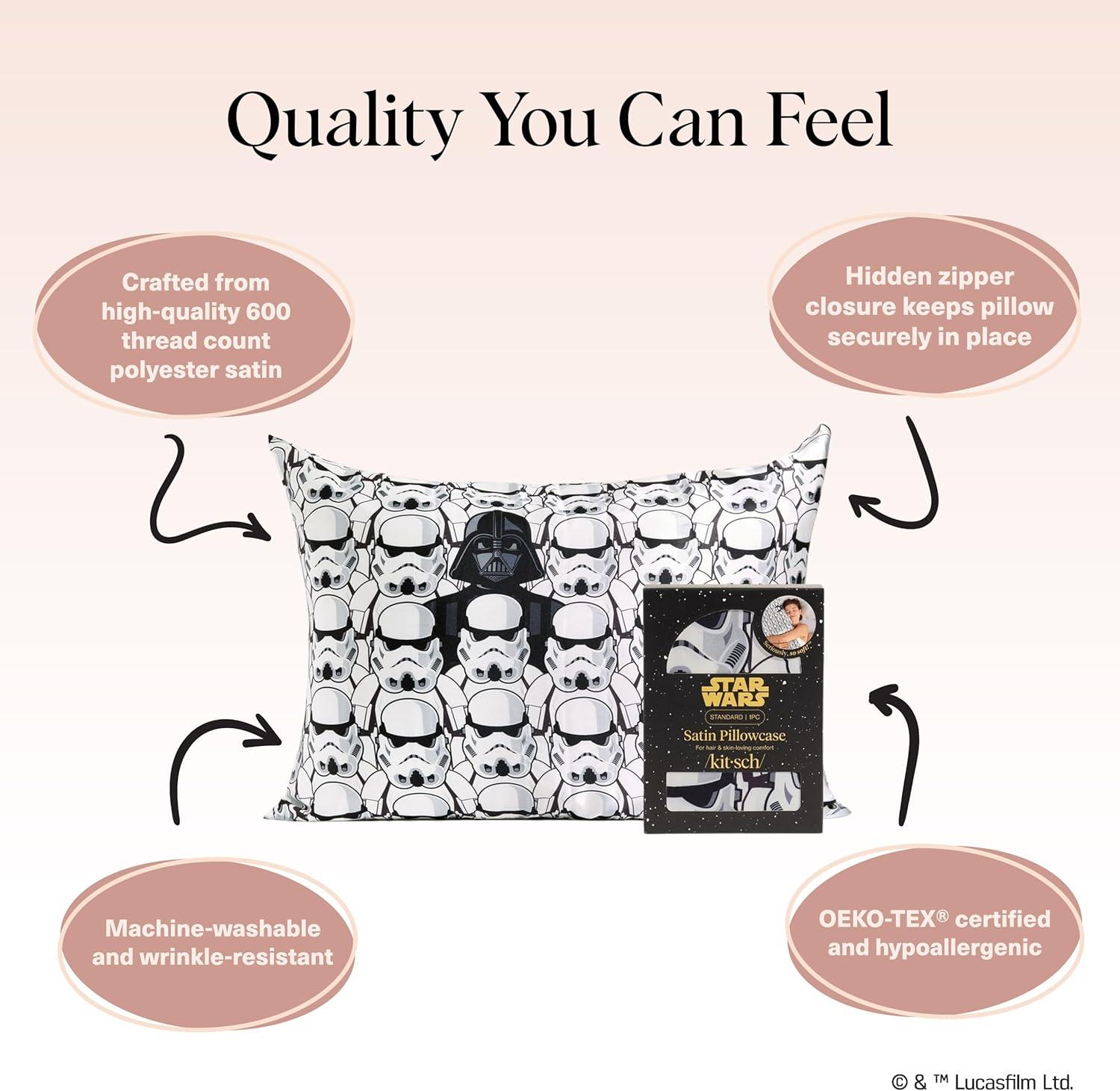 imageKitsch Wonder Woman Believe in Wonder Satin Pillowcase with Zipper Softer Than Silk Luxury Cooling Pillowcase for Hair ampamp Skin Wrinkle Prevention King Size 19X36Darth Vader Stormtroopers