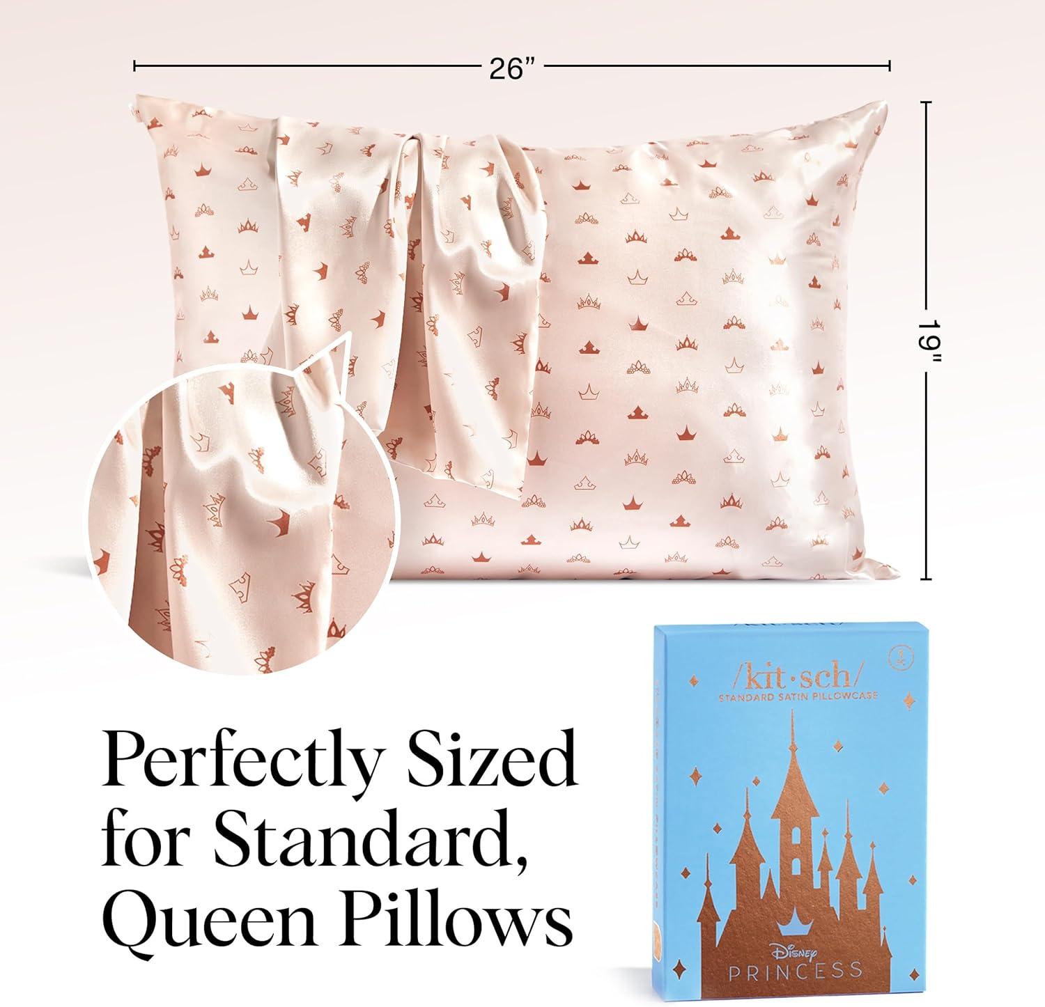 imageKitsch Wonder Woman Believe in Wonder Satin Pillowcase with Zipper Softer Than Silk Luxury Cooling Pillowcase for Hair ampamp Skin Wrinkle Prevention King Size 19X36Disney Desert Crown