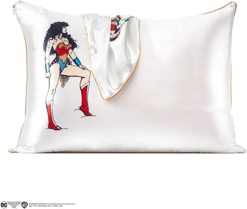 imageKitsch Wonder Woman Believe in Wonder Satin Pillowcase with Zipper Softer Than Silk Luxury Cooling Pillowcase for Hair ampamp Skin Wrinkle Prevention King Size 19X36Wonder Woman Believe in Wonder