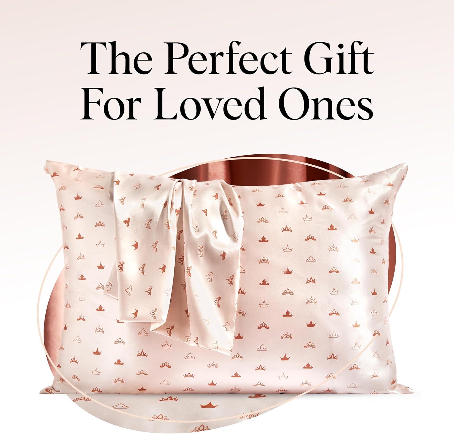 imageKitsch Wonder Woman Believe in Wonder Satin Pillowcase with Zipper Softer Than Silk Luxury Cooling Pillowcase for Hair ampamp Skin Wrinkle Prevention King Size 19X36Disney Desert Crown