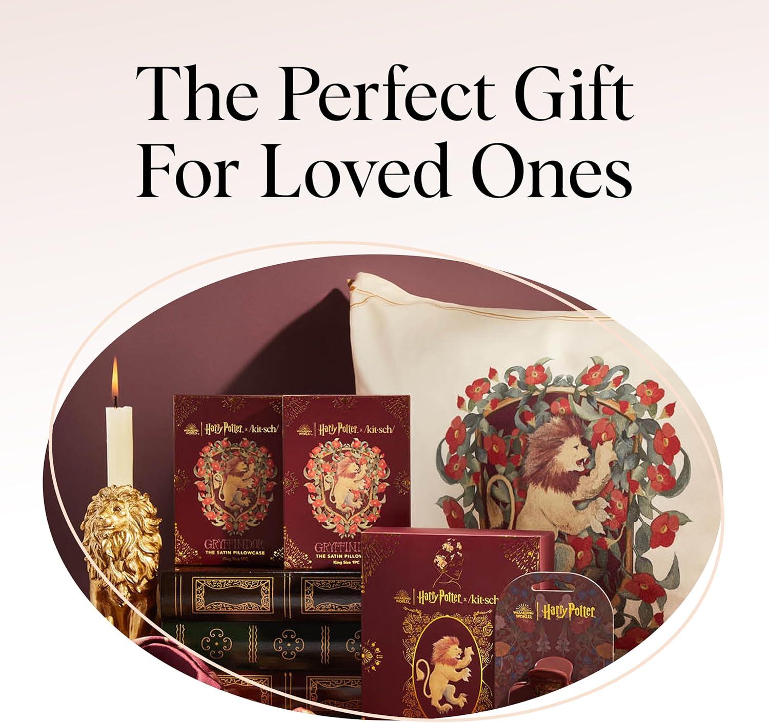 imageKitsch Wonder Woman Believe in Wonder Satin Pillowcase with Zipper Softer Than Silk Luxury Cooling Pillowcase for Hair ampamp Skin Wrinkle Prevention King Size 19X36Harry Potter Gryffindor