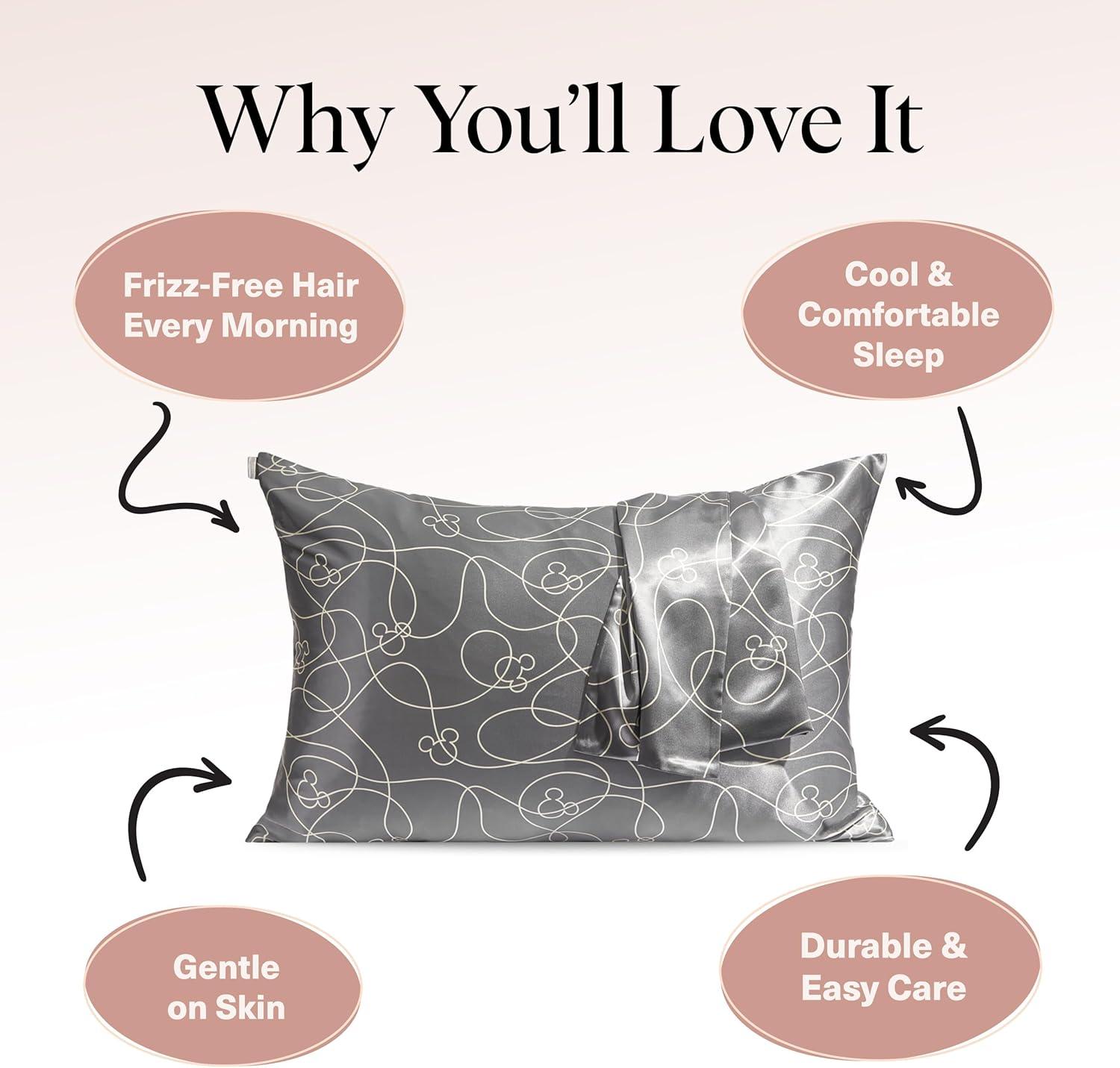 imageKitsch Wonder Woman Believe in Wonder Satin Pillowcase with Zipper Softer Than Silk Luxury Cooling Pillowcase for Hair ampamp Skin Wrinkle Prevention King Size 19X36Disney Mickey Maze