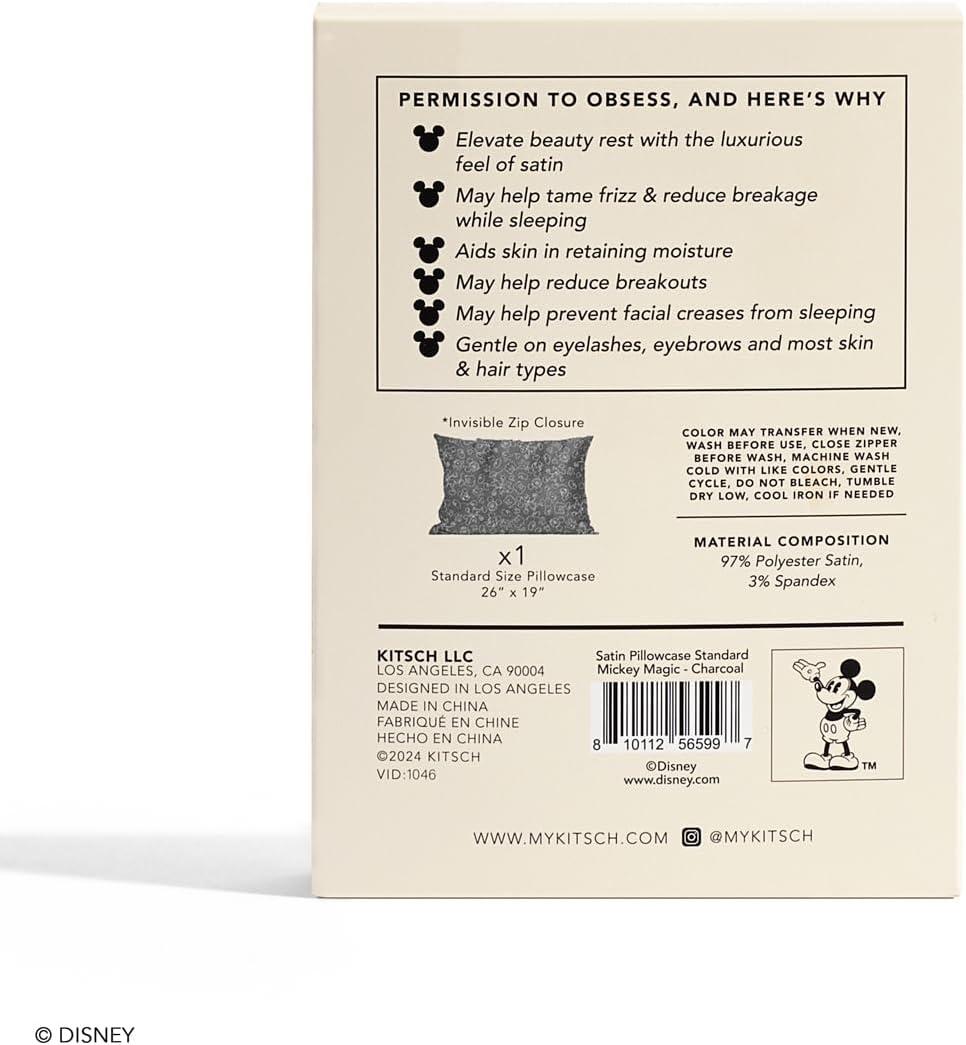 imageKitsch Wonder Woman Believe in Wonder Satin Pillowcase with Zipper Softer Than Silk Luxury Cooling Pillowcase for Hair ampamp Skin Wrinkle Prevention King Size 19X36Disney Minnie Malist