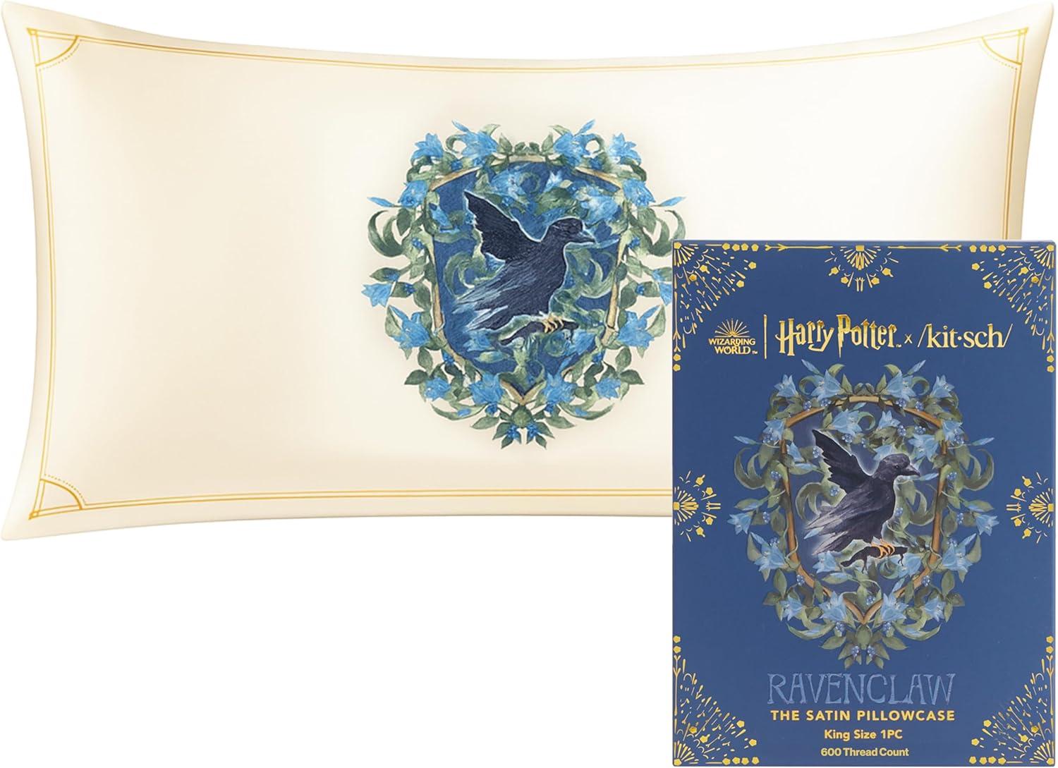 imageKitsch Wonder Woman Believe in Wonder Satin Pillowcase with Zipper Softer Than Silk Luxury Cooling Pillowcase for Hair ampamp Skin Wrinkle Prevention King Size 19X36Harry Potter Ravenclaw