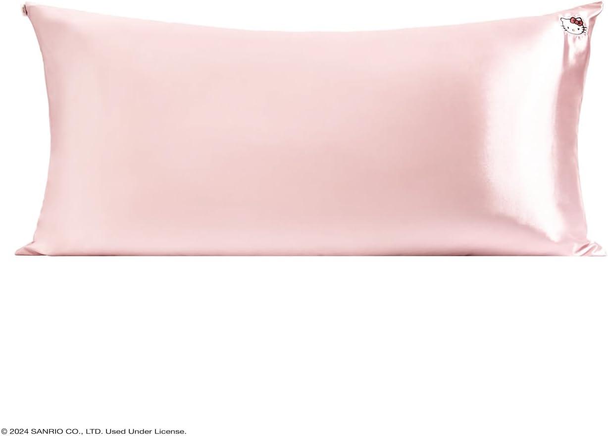 imageKitsch Wonder Woman Believe in Wonder Satin Pillowcase with Zipper Softer Than Silk Luxury Cooling Pillowcase for Hair ampamp Skin Wrinkle Prevention King Size 19X36Hello Kitty Pink Kitty Face