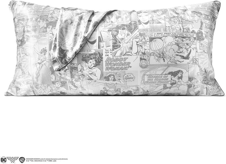 imageKitsch Wonder Woman Believe in Wonder Satin Pillowcase with Zipper Softer Than Silk Luxury Cooling Pillowcase for Hair ampamp Skin Wrinkle Prevention King Size 19X36Wonder Woman Comic