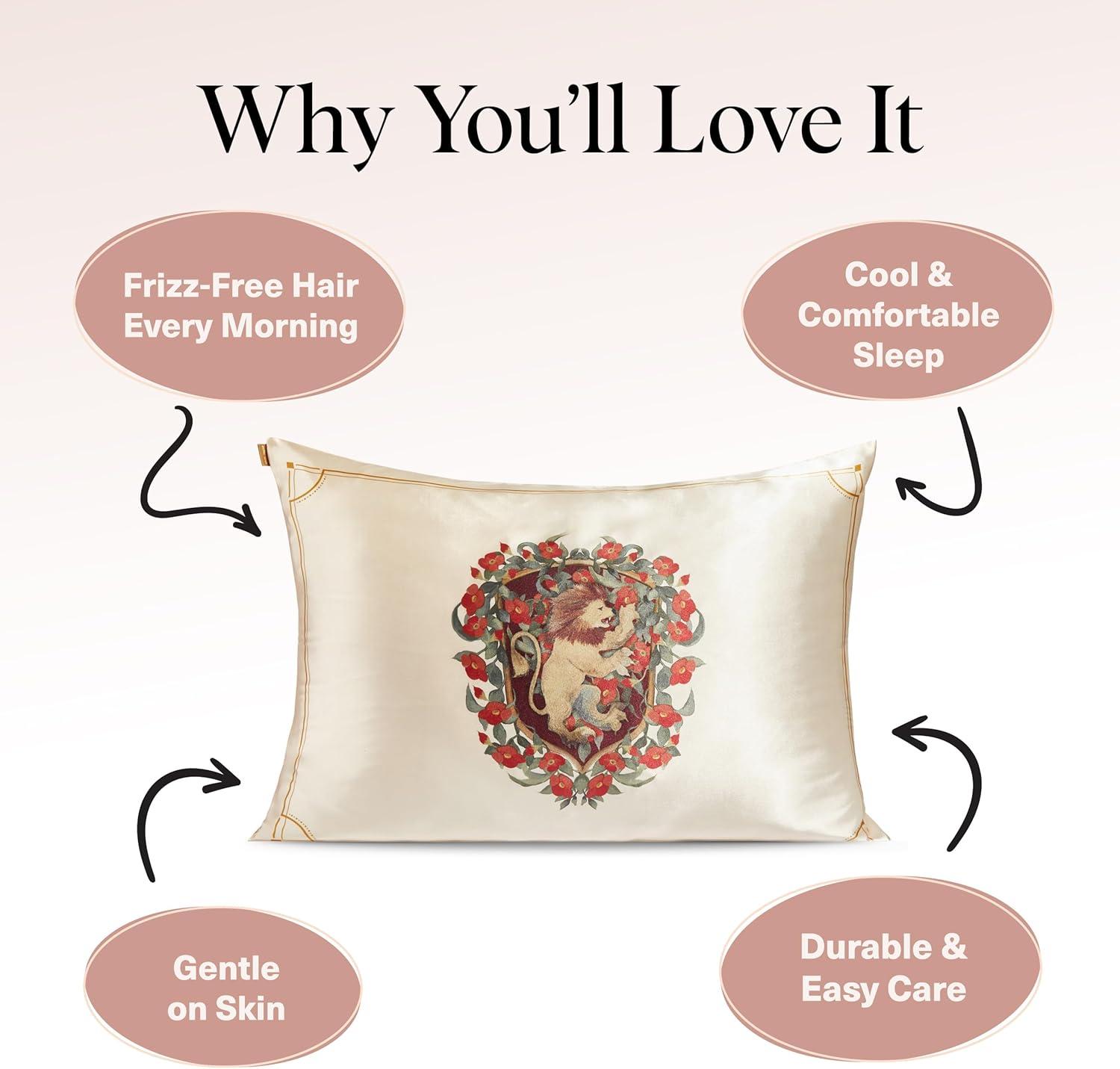 imageKitsch Wonder Woman Believe in Wonder Satin Pillowcase with Zipper Softer Than Silk Luxury Cooling Pillowcase for Hair ampamp Skin Wrinkle Prevention King Size 19X36Harry Potter Gryffindor