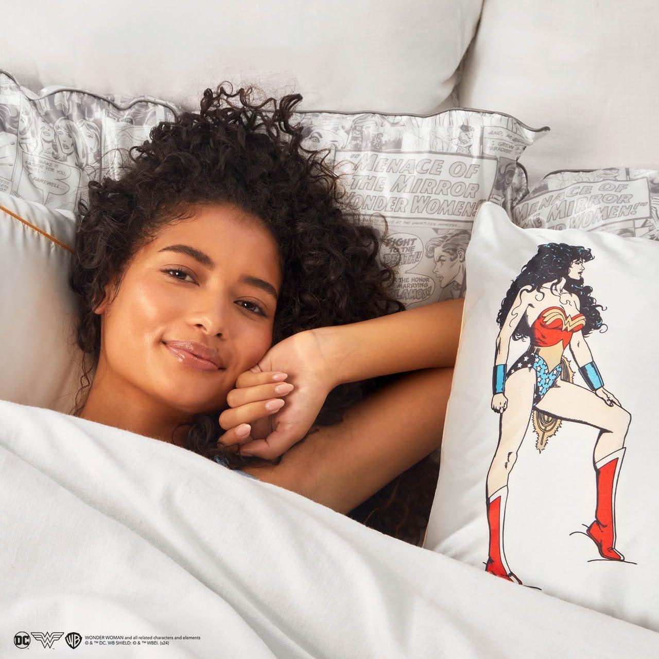imageKitsch Wonder Woman Believe in Wonder Satin Pillowcase with Zipper Softer Than Silk Luxury Cooling Pillowcase for Hair ampamp Skin Wrinkle Prevention King Size 19X36Wonder Woman Believe in Wonder