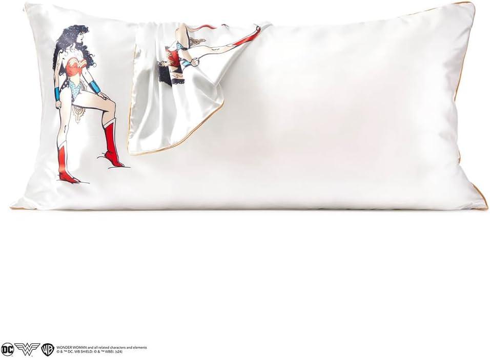 imageKitsch Wonder Woman Believe in Wonder Satin Pillowcase with Zipper Softer Than Silk Luxury Cooling Pillowcase for Hair ampamp Skin Wrinkle Prevention King Size 19X36Wonder Woman Believe in Wonder