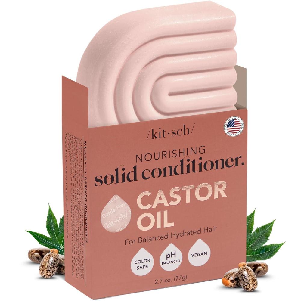 imageKitsch Castor Oil Conditioner Bar Soap Hydrating ampamp Moisturizing Hair Care Organic Castor Oil Conditioner for Hair Growth ampamp Scalp Nourishment Silicone ampamp ParabenFree Vegan Made in USA 27oz
