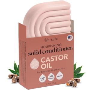 Kitsch Castor Oil Conditioner Bar Soap – Hydrating & Moisturizing Hair Care – Organic Castor Oil Conditioner for Hair Growth & Scalp Nourishment – Silicone & Paraben-Free, Vegan, Made in USA – 2.7oz