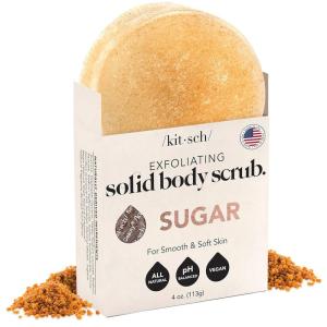 Kitsch Exfoliating Sugar Scrub for Body – All Natural Body Scrub Bar Soap for Smooth, Hydrated & Glowing Skin – Vegan Soap Bar Exfoliator for Men and Women – Made in the USA – 4 oz