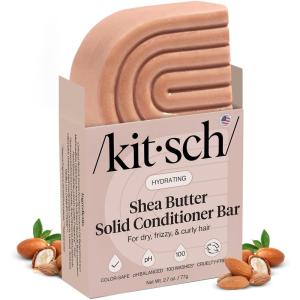 Kitsch Shea Butter Conditioner Bar – Shea Moisture Conditioner for Soft, Hydrated Hair – Solid Hair Conditioner for Hair Care – Paraben, Sulfate & Silicone-Free, Vegan, Made in USA – 2.7 oz