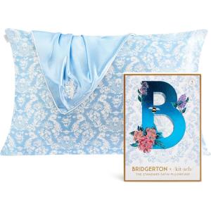 Kitsch Wonder Woman (Believe in Wonder) Satin Pillowcase with Zipper Softer Than Silk, Luxury Cooling Pillowcase for Hair & Skin, Wrinkle Prevention, King Size 19X36(Bridgerton – Toile De Blue)