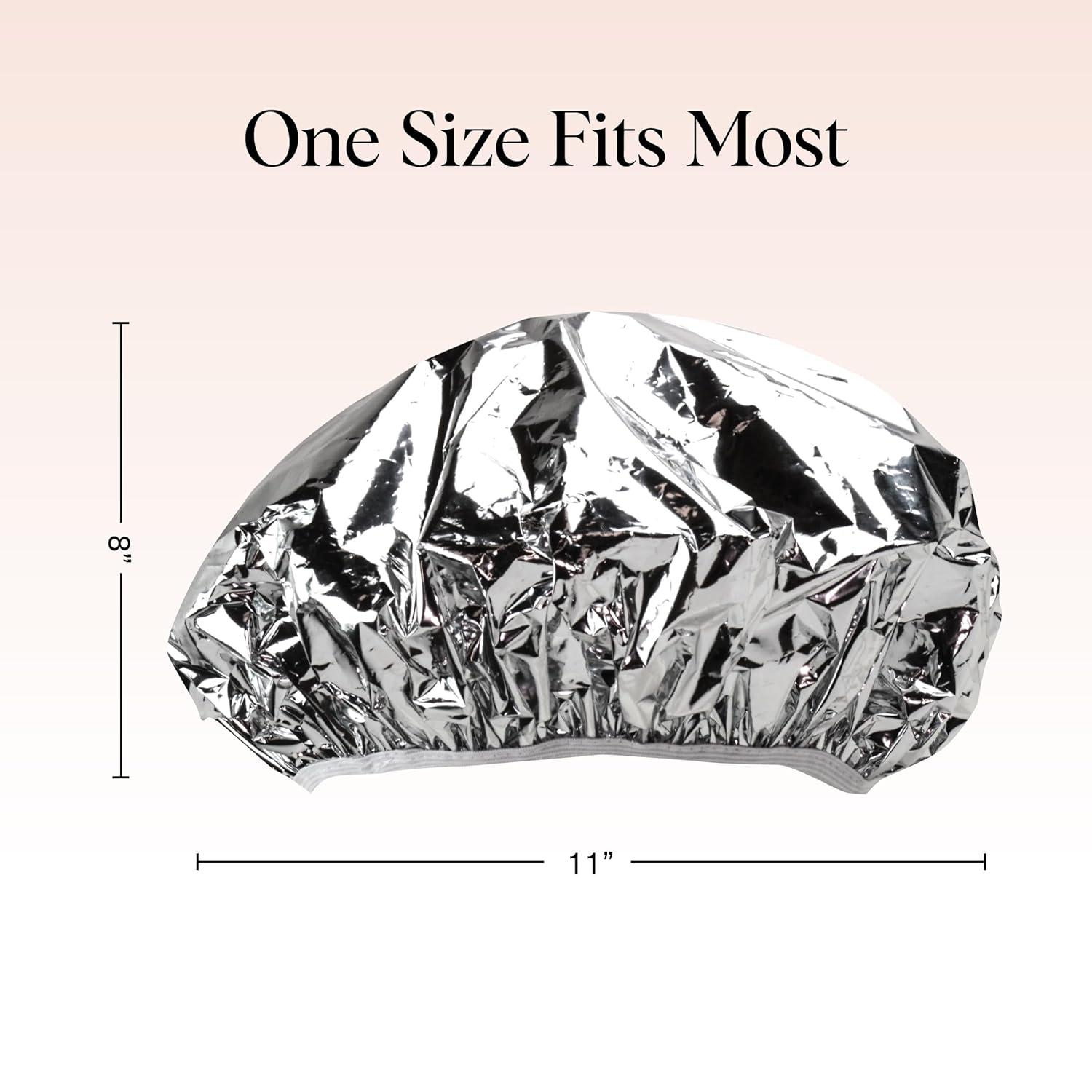 imageKitsch Aluminum Foil Heat Cap for Deep Conditioning Reusable Hair Streamer For Coloring Perm ampamp Treatment Heat Cap with Elastic Band Processing Caps for Hair Shower Caps for Sauna Shower ampamp Spa