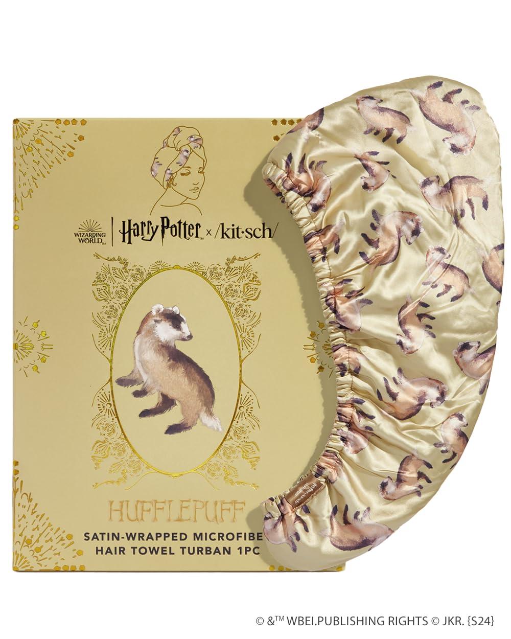 imageKitsch x Harry Potter Satin Microfiber Hair Towel Wrap for Women Super Absorbent Quick Dry AntiFrizz for Long ampamp Short Hairs Turbans for Women Hair Wrap Gifts for Mom SlytherinHufflepuff