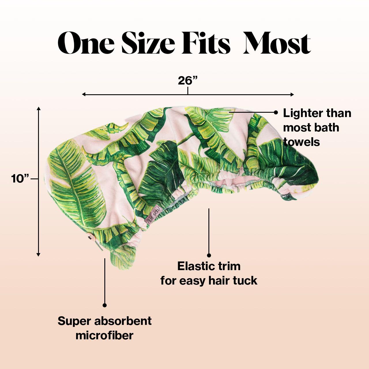 imageKitsch x Harry Potter Satin Microfiber Hair Towel Wrap for Women Super Absorbent Quick Dry AntiFrizz for Long ampamp Short Hairs Turbans for Women Hair Wrap Gifts for Mom SlytherinPalm Leaves