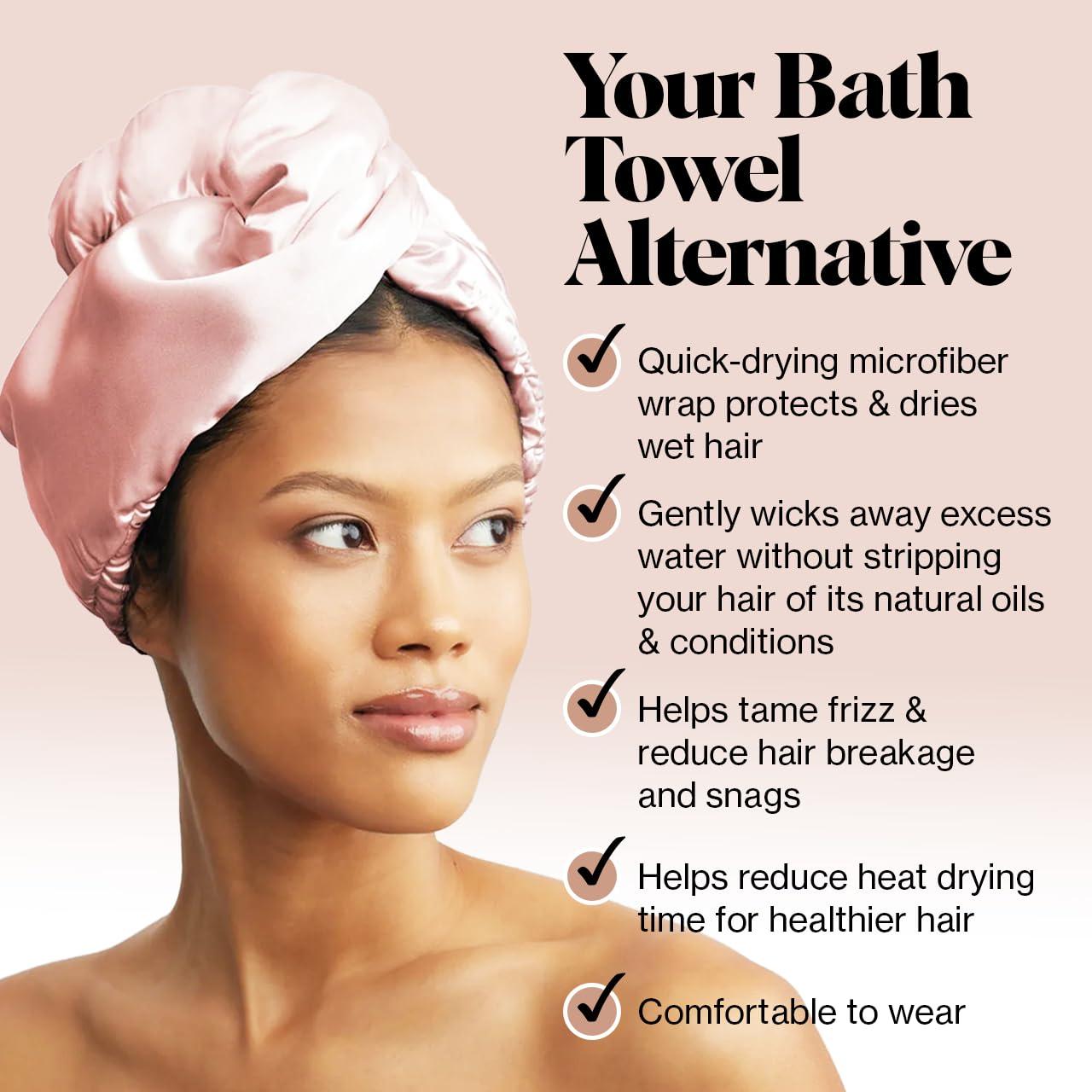 imageKitsch x Harry Potter Satin Microfiber Hair Towel Wrap for Women Super Absorbent Quick Dry AntiFrizz for Long ampamp Short Hairs Turbans for Women Hair Wrap Gifts for Mom SlytherinBlush