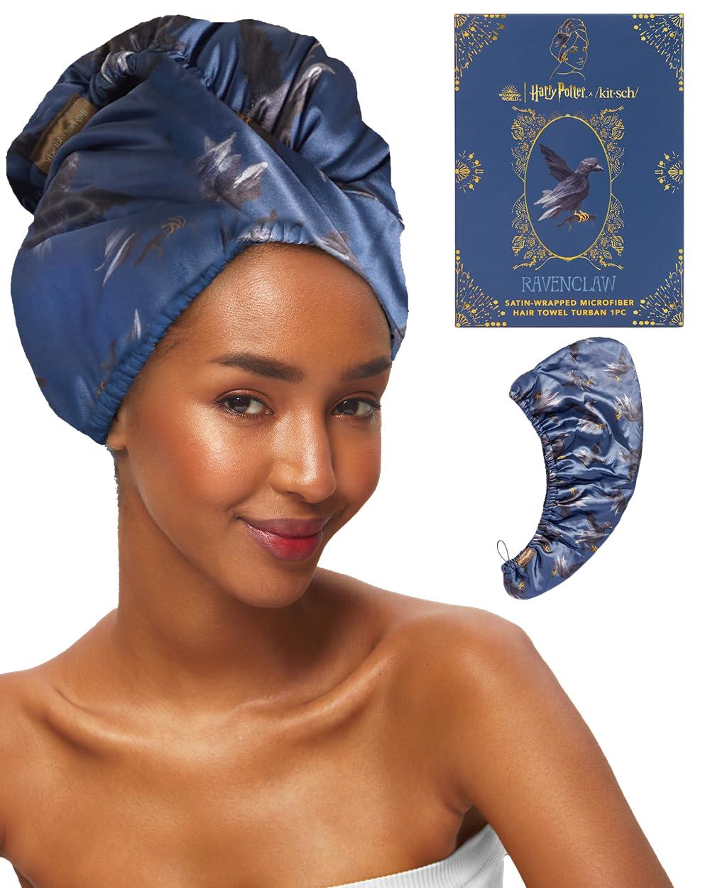 imageKitsch x Harry Potter Satin Microfiber Hair Towel Wrap for Women Super Absorbent Quick Dry AntiFrizz for Long ampamp Short Hairs Turbans for Women Hair Wrap Gifts for Mom SlytherinRavenclaw