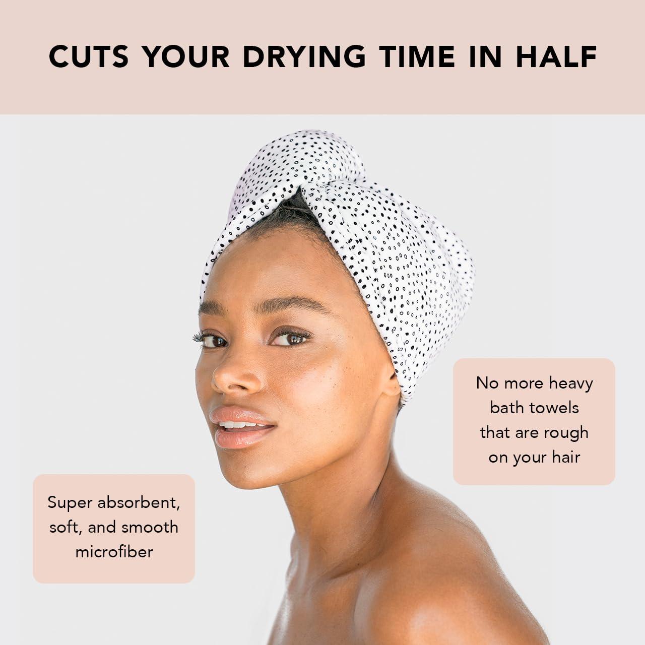 imageKitsch x Harry Potter Satin Microfiber Hair Towel Wrap for Women Super Absorbent Quick Dry AntiFrizz for Long ampamp Short Hairs Turbans for Women Hair Wrap Gifts for Mom SlytherinWhite black