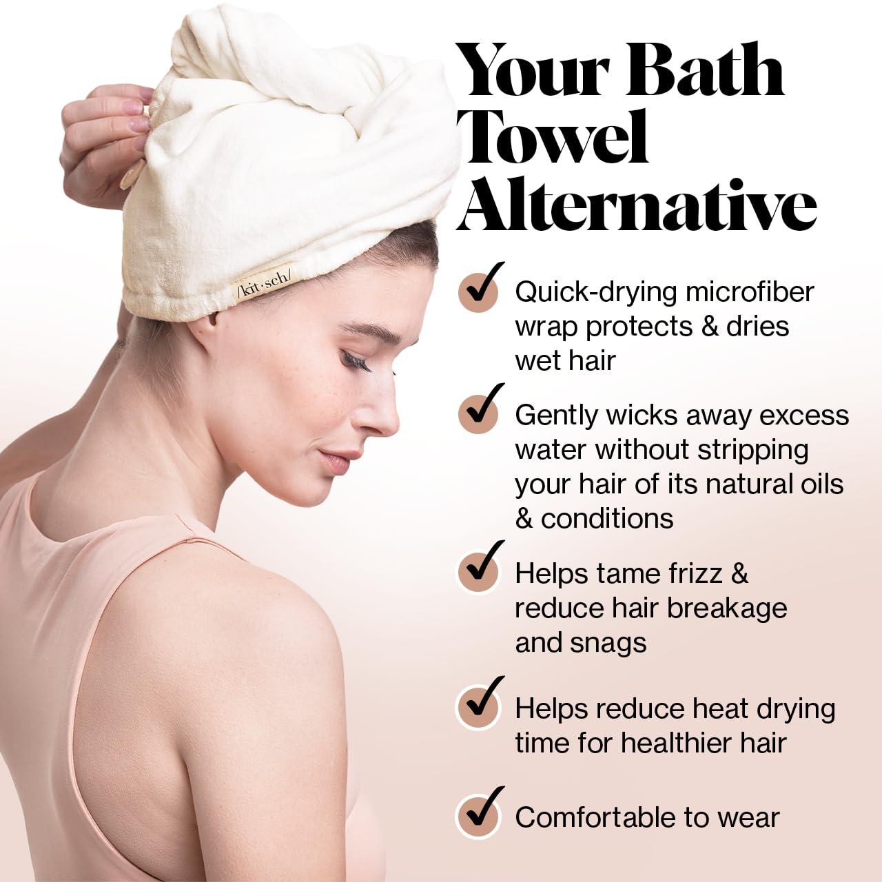 imageKitsch x Harry Potter Satin Microfiber Hair Towel Wrap for Women Super Absorbent Quick Dry AntiFrizz for Long ampamp Short Hairs Turbans for Women Hair Wrap Gifts for Mom SlytherinWhite Ivory