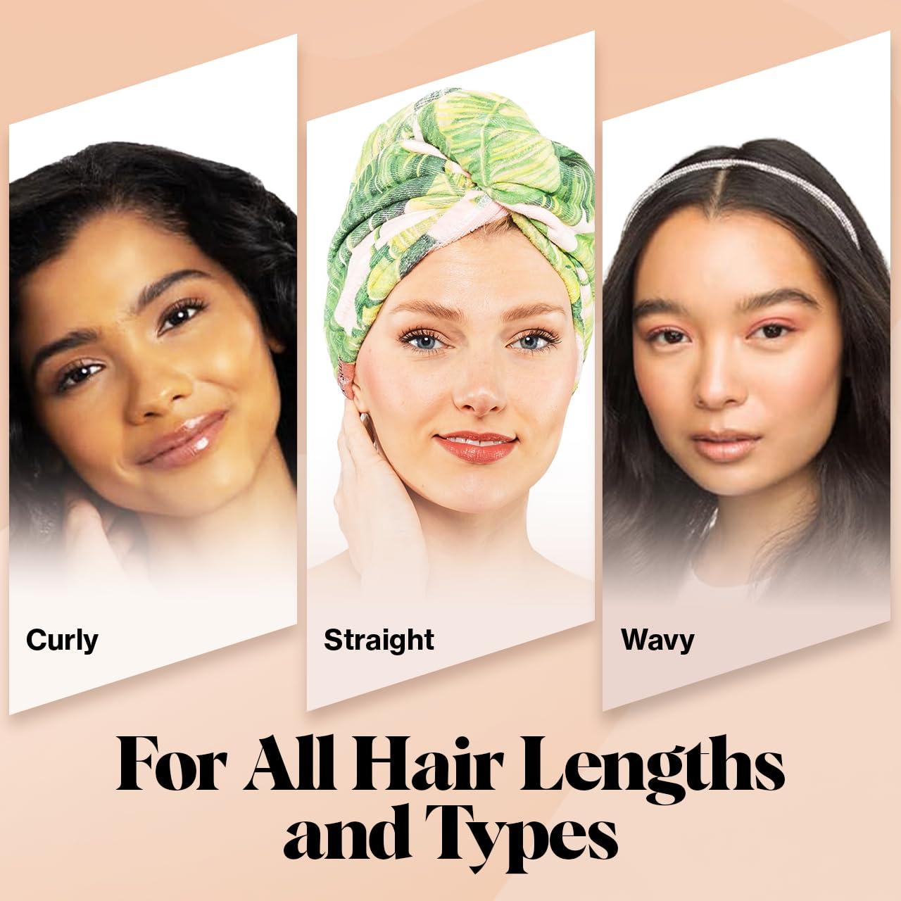 imageKitsch x Harry Potter Satin Microfiber Hair Towel Wrap for Women Super Absorbent Quick Dry AntiFrizz for Long ampamp Short Hairs Turbans for Women Hair Wrap Gifts for Mom SlytherinPalm Leaves