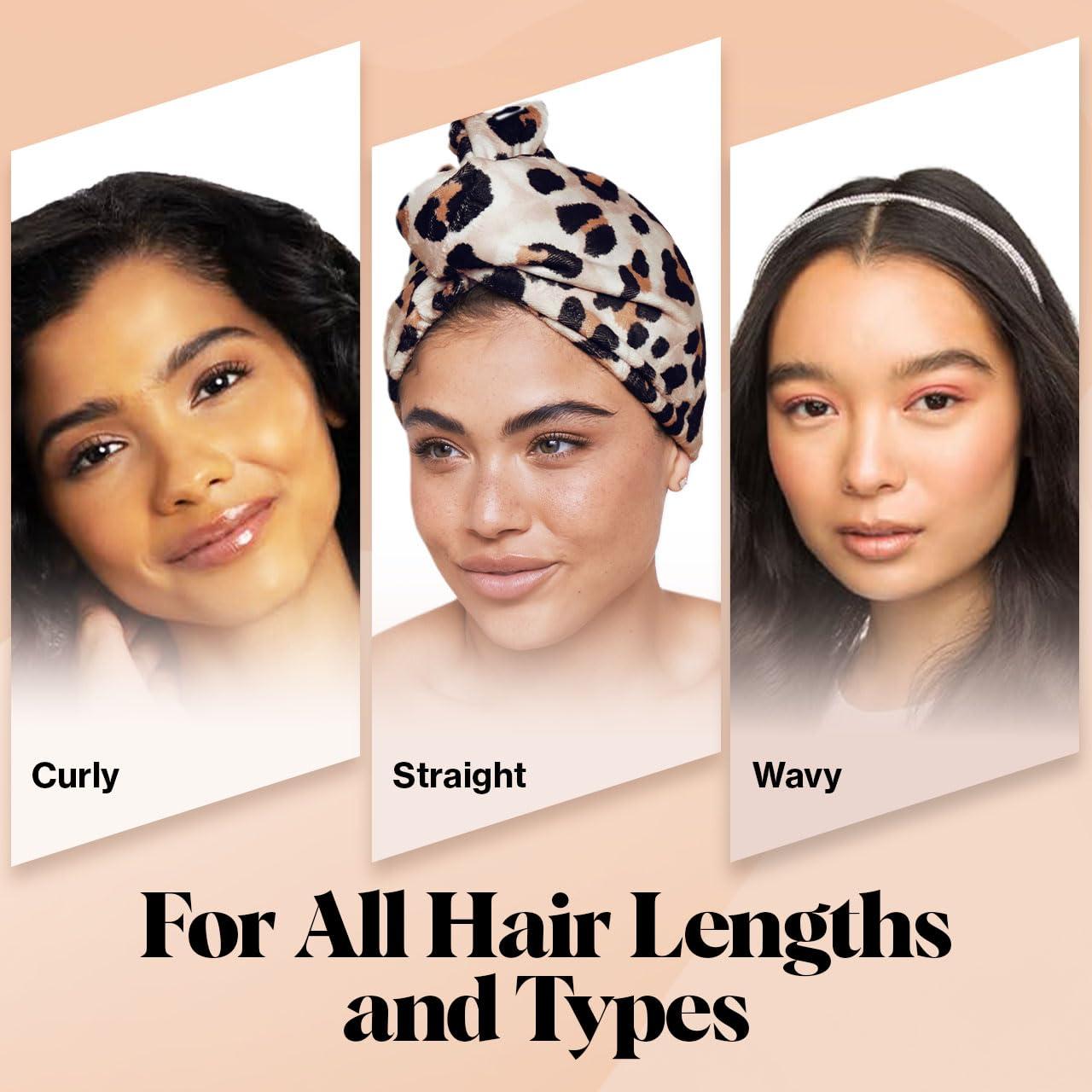 imageKitsch x Harry Potter Satin Microfiber Hair Towel Wrap for Women Super Absorbent Quick Dry AntiFrizz for Long ampamp Short Hairs Turbans for Women Hair Wrap Gifts for Mom SlytherinLeopard