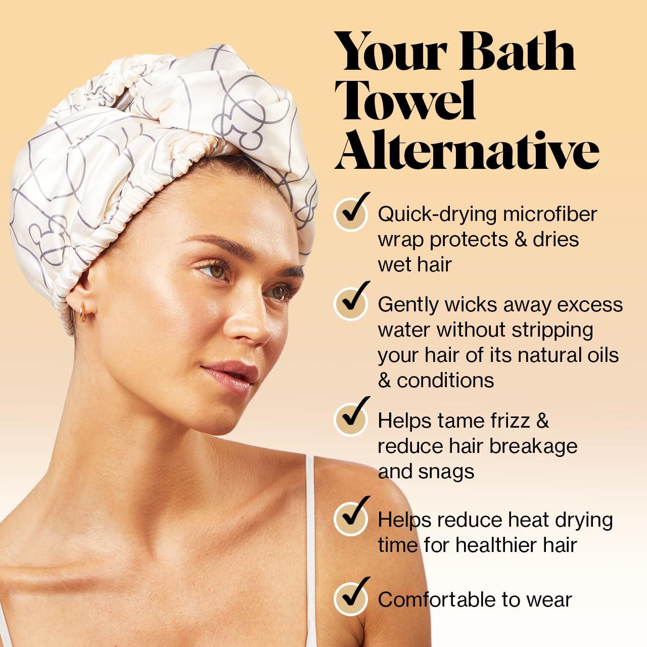 imageKitsch x Harry Potter Satin Microfiber Hair Towel Wrap for Women Super Absorbent Quick Dry AntiFrizz for Long ampamp Short Hairs Turbans for Women Hair Wrap Gifts for Mom SlytherinMickey Maze