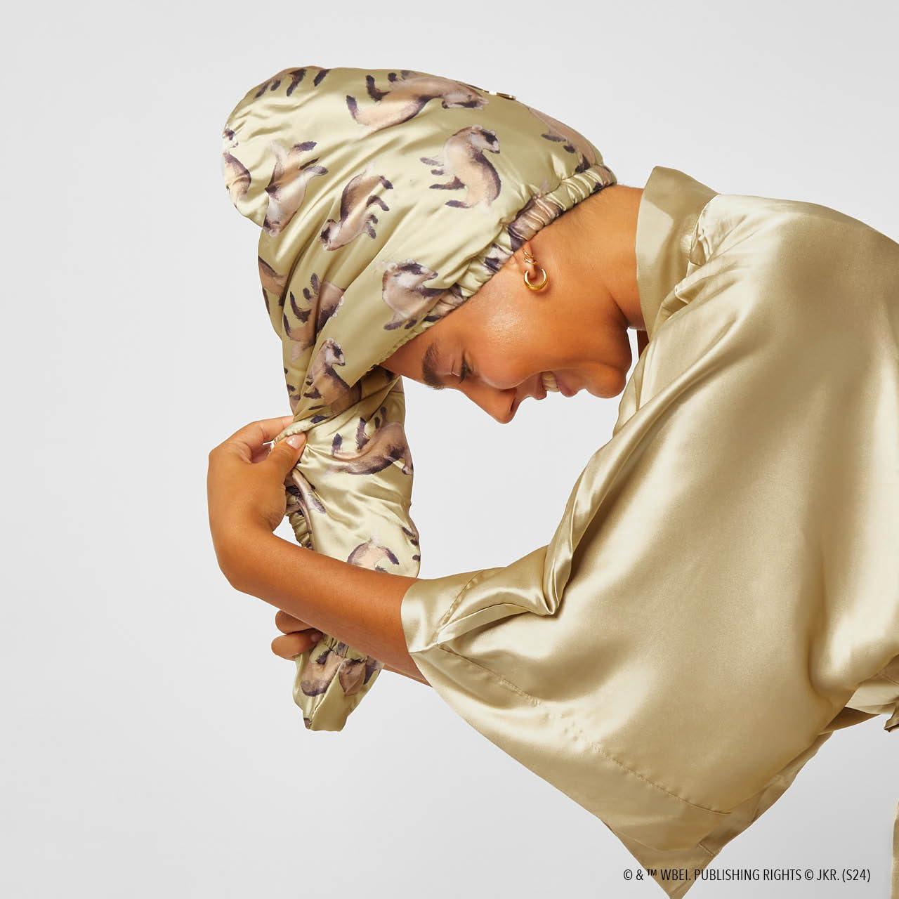 imageKitsch x Harry Potter Satin Microfiber Hair Towel Wrap for Women Super Absorbent Quick Dry AntiFrizz for Long ampamp Short Hairs Turbans for Women Hair Wrap Gifts for Mom SlytherinHufflepuff