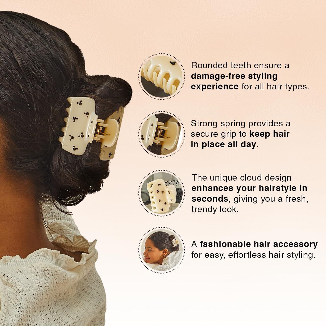 imageKitsch x Star Wars R2D2 Glitter Hair Clip for Women Whimsical GalaxyInspired Claw Clip EcoFriendly Recycled Plastic Strong Secure Grip Ideal Gifts for Women Hair Accessories for GirlsCream