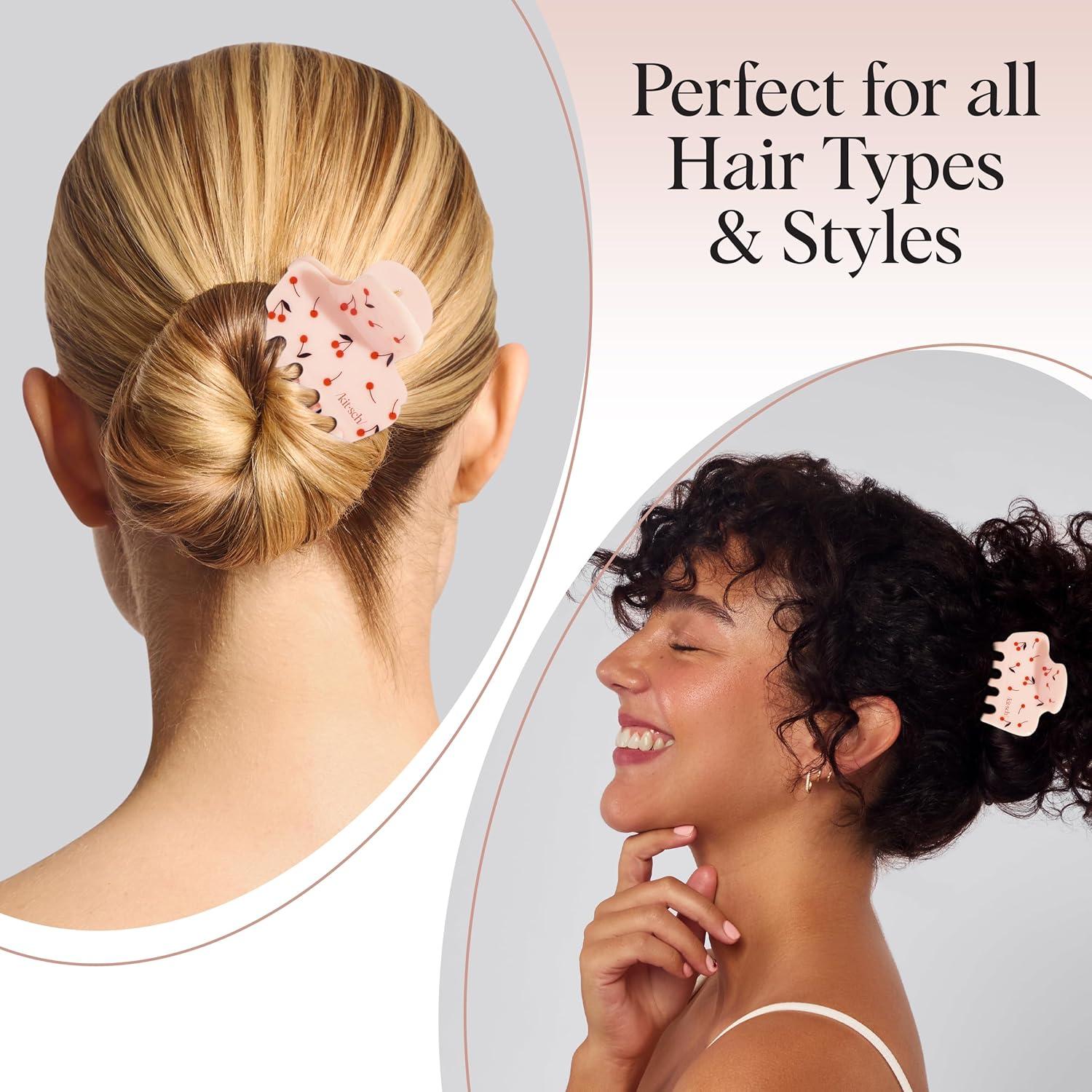 imageKitsch x Star Wars R2D2 Glitter Hair Clip for Women Whimsical GalaxyInspired Claw Clip EcoFriendly Recycled Plastic Strong Secure Grip Ideal Gifts for Women Hair Accessories for GirlsCherry Print