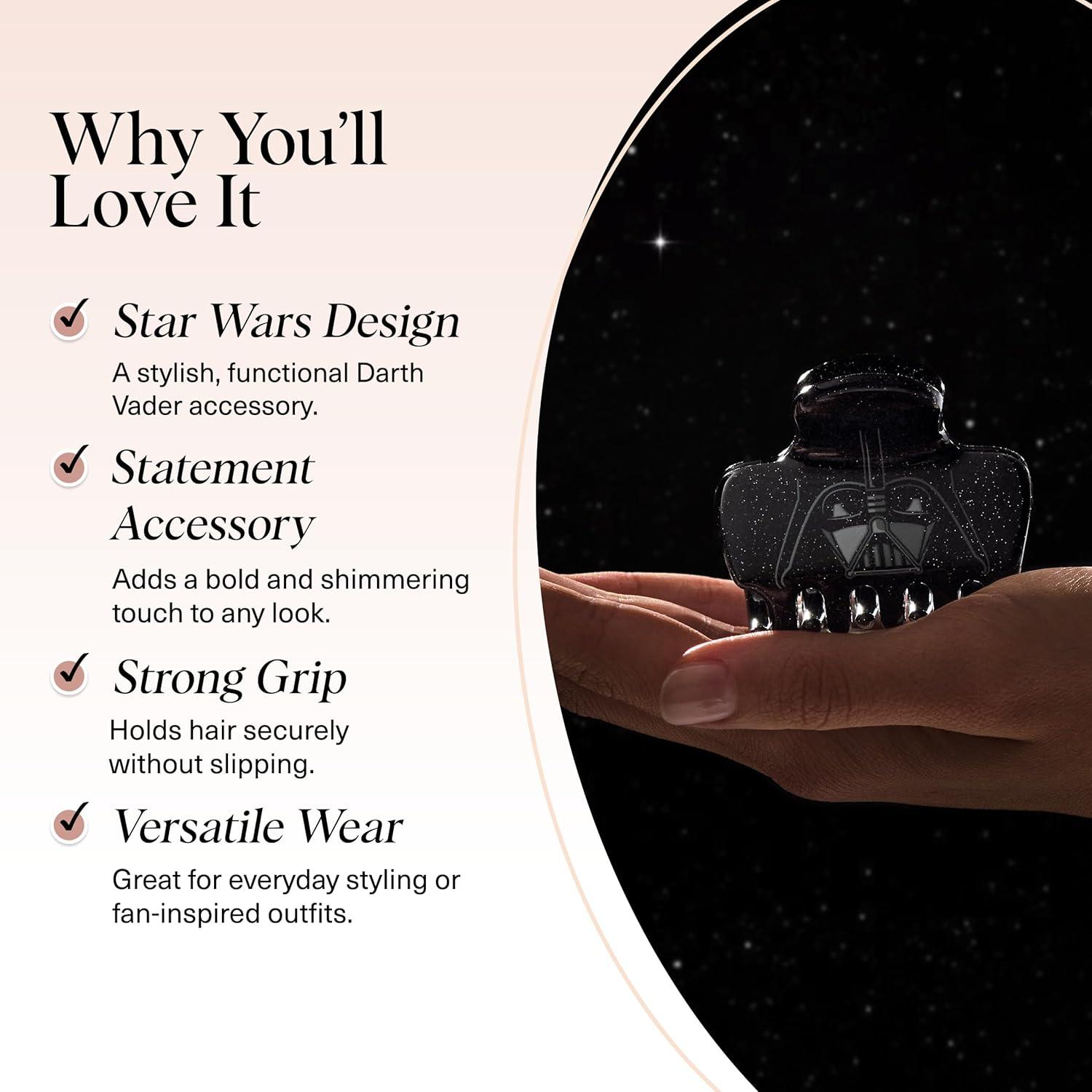 imageKitsch x Star Wars R2D2 Glitter Hair Clip for Women Whimsical GalaxyInspired Claw Clip EcoFriendly Recycled Plastic Strong Secure Grip Ideal Gifts for Women Hair Accessories for GirlsDarth Vader