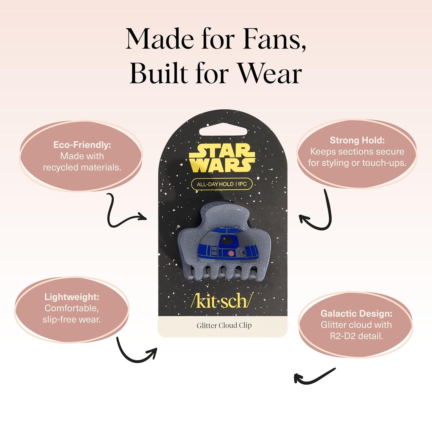 imageKitsch x Star Wars R2D2 Glitter Hair Clip for Women Whimsical GalaxyInspired Claw Clip EcoFriendly Recycled Plastic Strong Secure Grip Ideal Gifts for Women Hair Accessories for GirlsR2D2