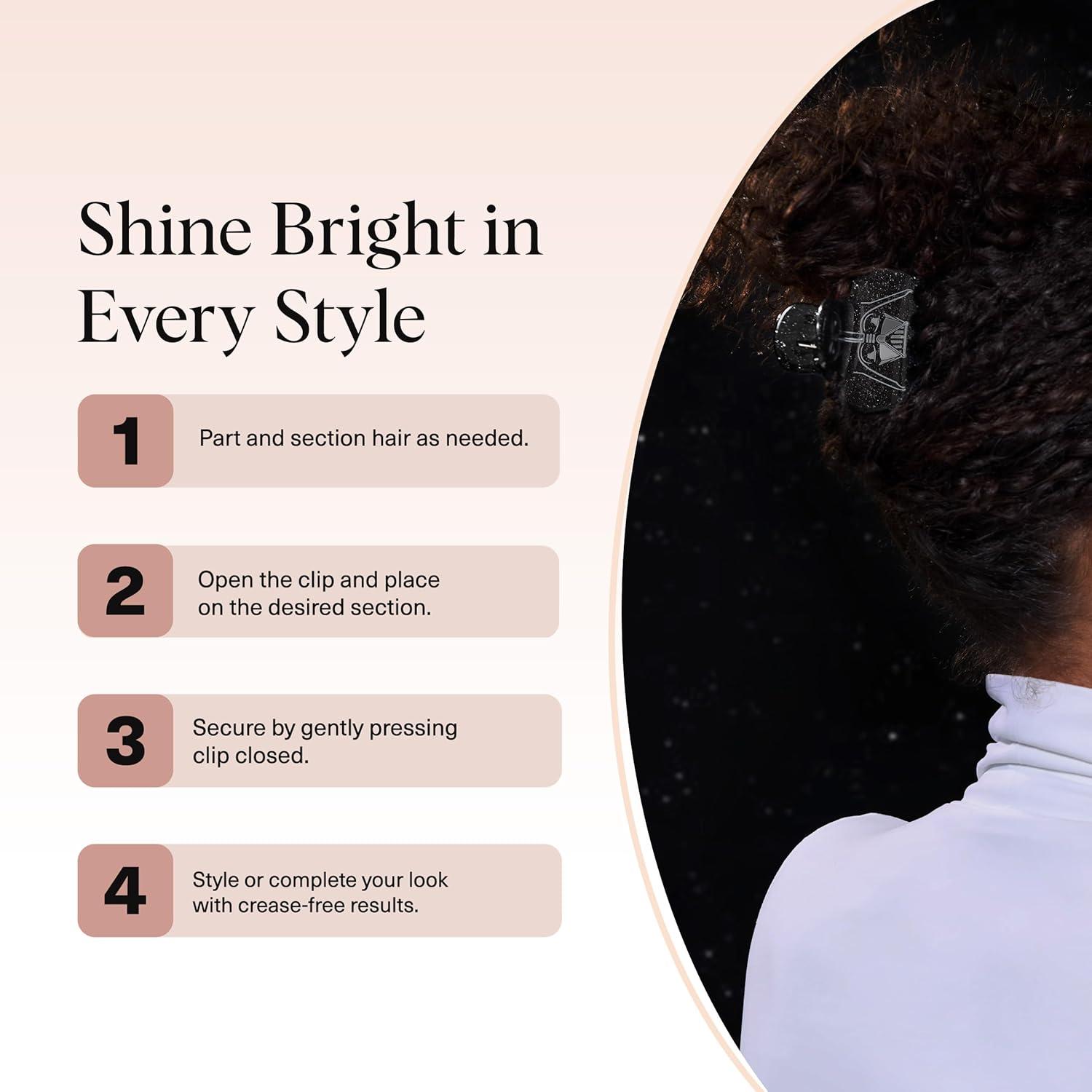 imageKitsch x Star Wars R2D2 Glitter Hair Clip for Women Whimsical GalaxyInspired Claw Clip EcoFriendly Recycled Plastic Strong Secure Grip Ideal Gifts for Women Hair Accessories for GirlsDarth Vader