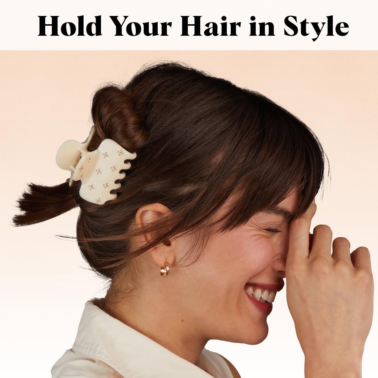 imageKitsch x Star Wars R2D2 Glitter Hair Clip for Women Whimsical GalaxyInspired Claw Clip EcoFriendly Recycled Plastic Strong Secure Grip Ideal Gifts for Women Hair Accessories for GirlsRhinestone Ivory