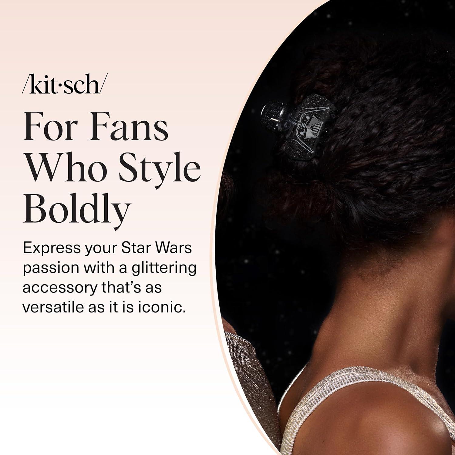 imageKitsch x Star Wars R2D2 Glitter Hair Clip for Women Whimsical GalaxyInspired Claw Clip EcoFriendly Recycled Plastic Strong Secure Grip Ideal Gifts for Women Hair Accessories for GirlsDarth Vader