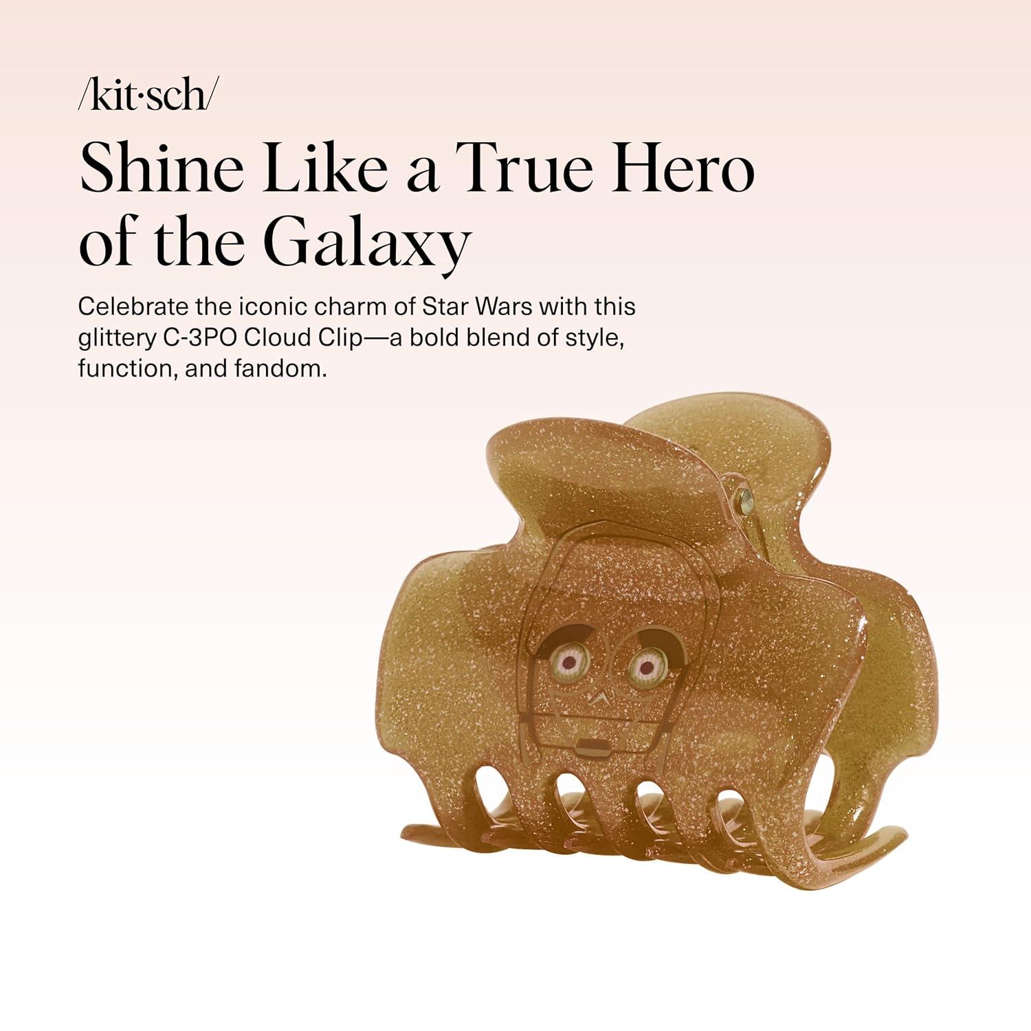 imageKitsch x Star Wars R2D2 Glitter Hair Clip for Women Whimsical GalaxyInspired Claw Clip EcoFriendly Recycled Plastic Strong Secure Grip Ideal Gifts for Women Hair Accessories for GirlsC3PO