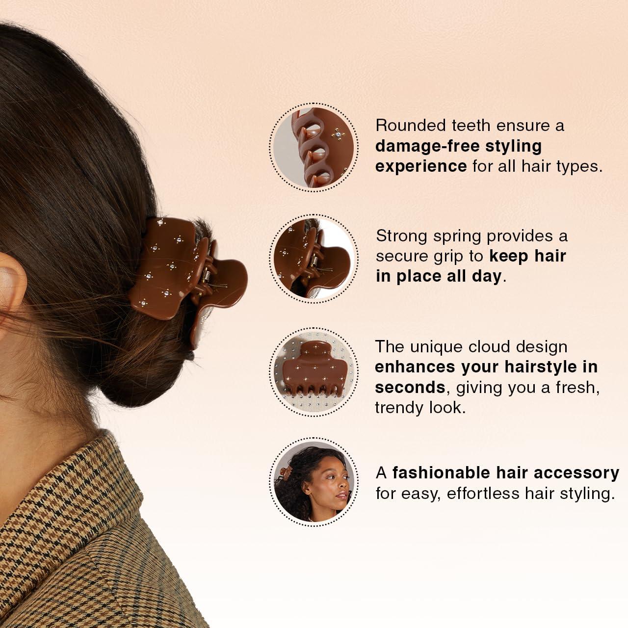 imageKitsch x Star Wars R2D2 Glitter Hair Clip for Women Whimsical GalaxyInspired Claw Clip EcoFriendly Recycled Plastic Strong Secure Grip Ideal Gifts for Women Hair Accessories for GirlsRhinestone Camel