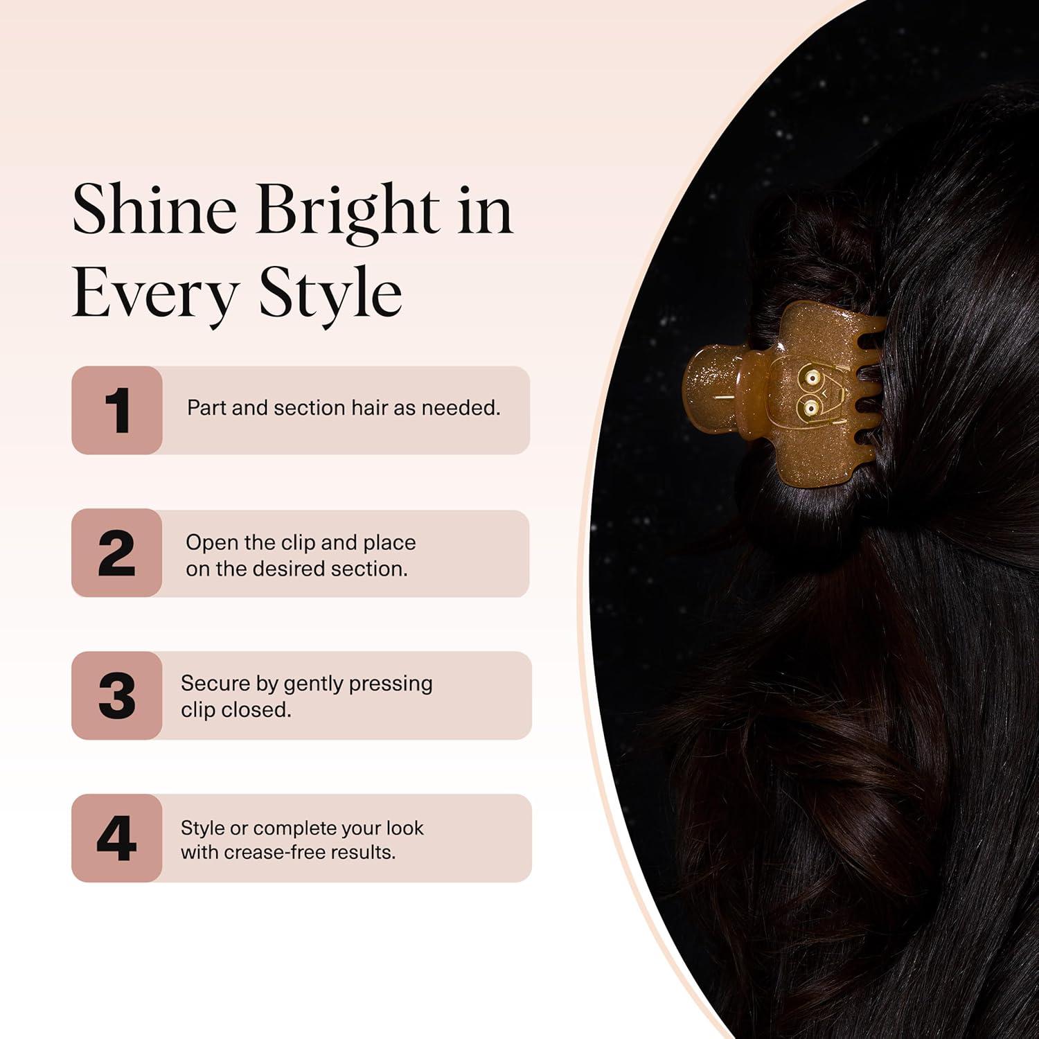 imageKitsch x Star Wars R2D2 Glitter Hair Clip for Women Whimsical GalaxyInspired Claw Clip EcoFriendly Recycled Plastic Strong Secure Grip Ideal Gifts for Women Hair Accessories for GirlsC3PO